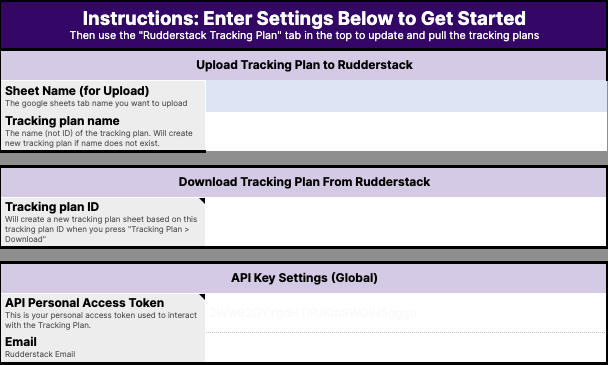 Create tracking plan from existing event data