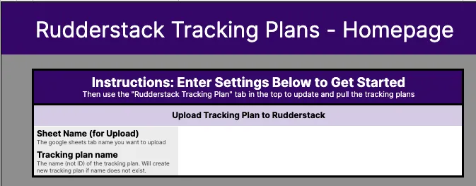 Upload Tracking Plan
