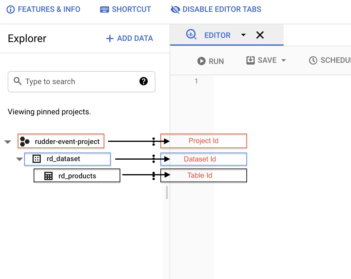 BigQuery Stream connection settings
