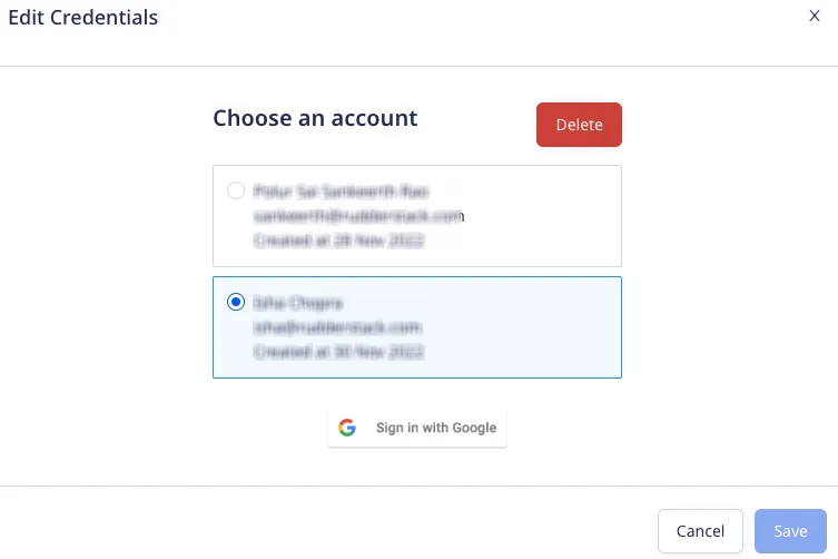 Google Account authentication