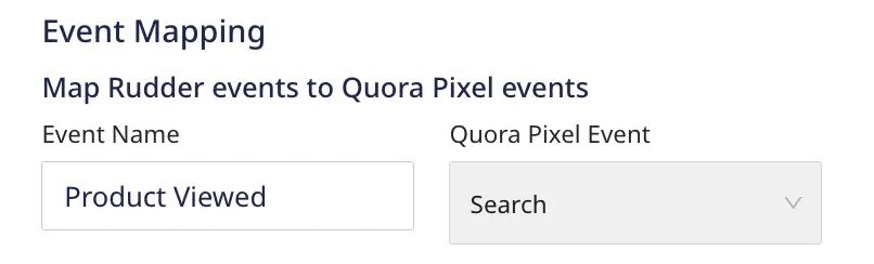Quora Pixel event mapping use-case