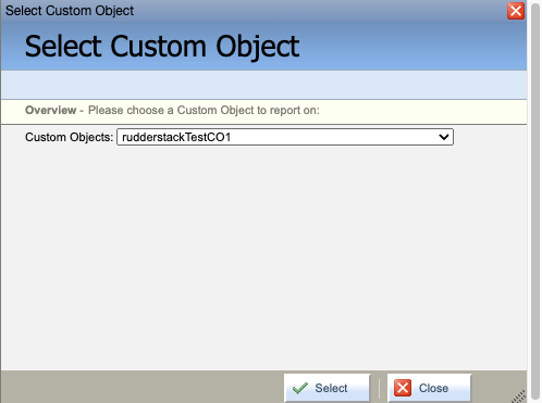 Select custom object