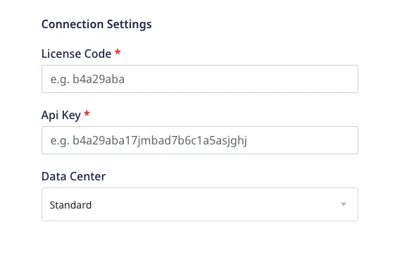 WebEngage connection settings