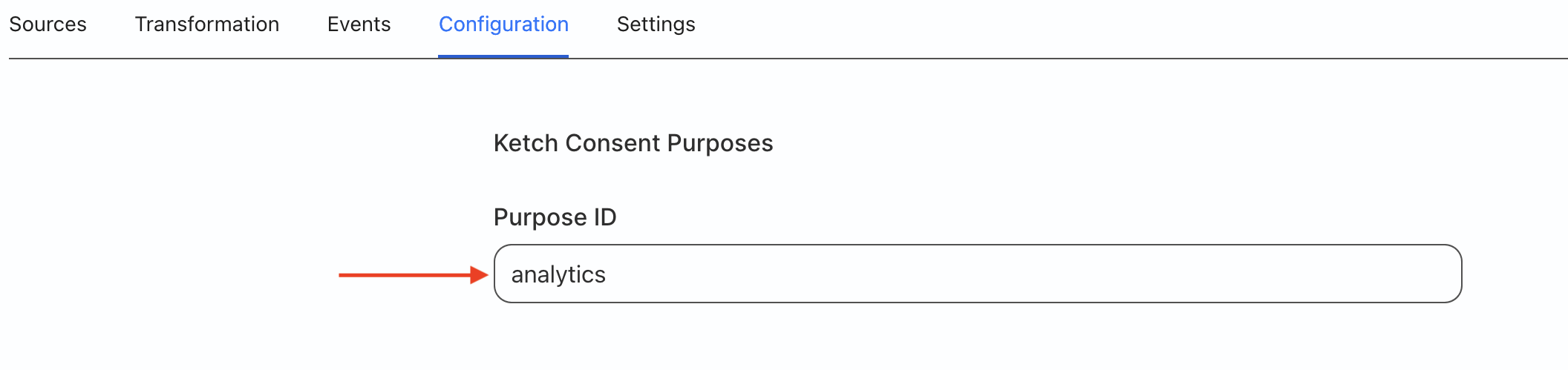 Ketch consent mapping in RudderStack dashboard