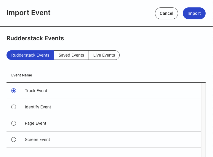 Default RudderStack events