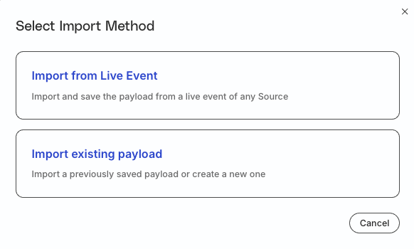 Import payload methods