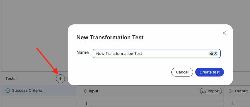 Create new transformation test