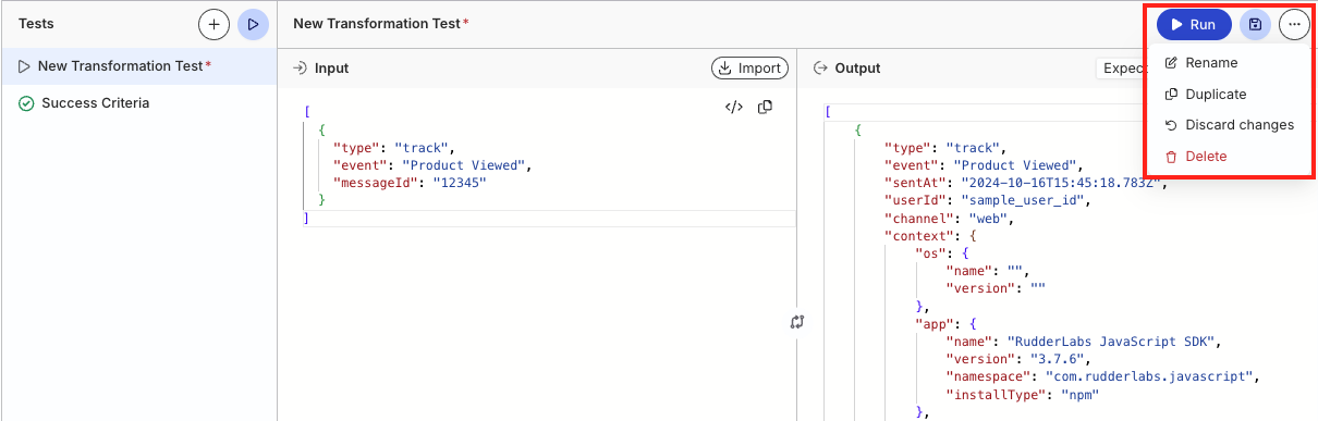 Run test case
